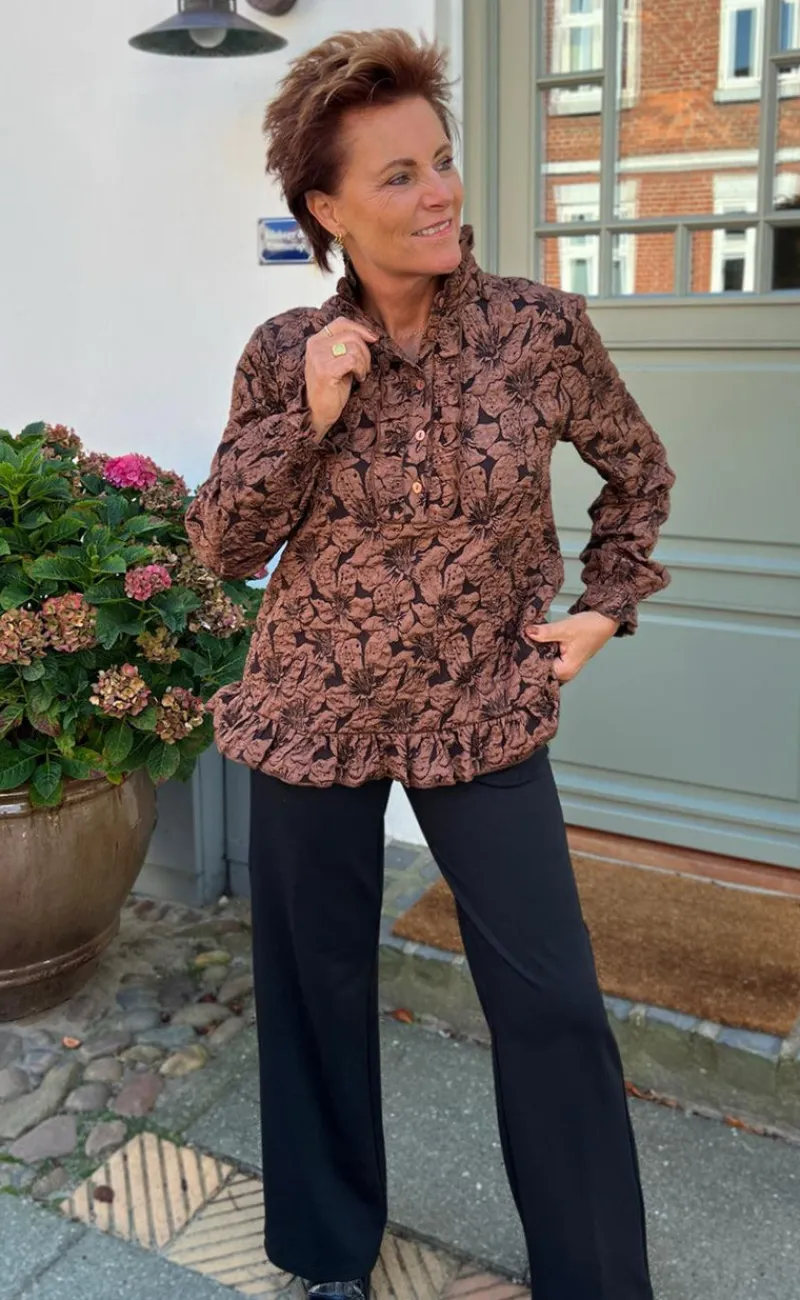 Online Bluse - Roxie - Brown Bluser