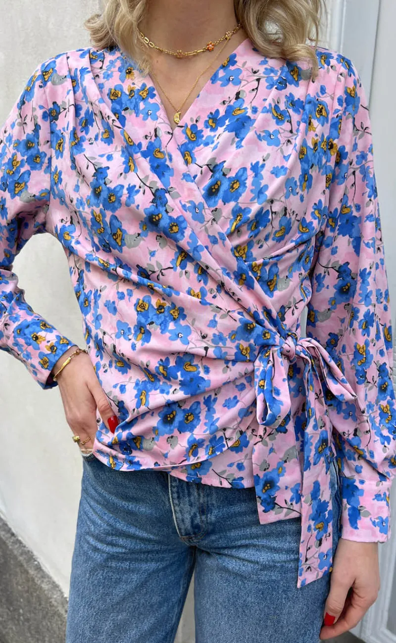 Sale Bluse - Josse - Blue Flower Bluser