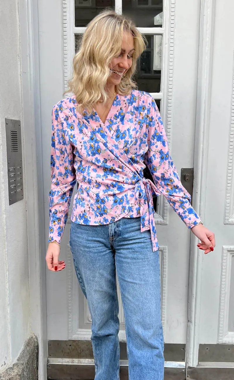 Sale Bluse - Josse - Blue Flower Bluser