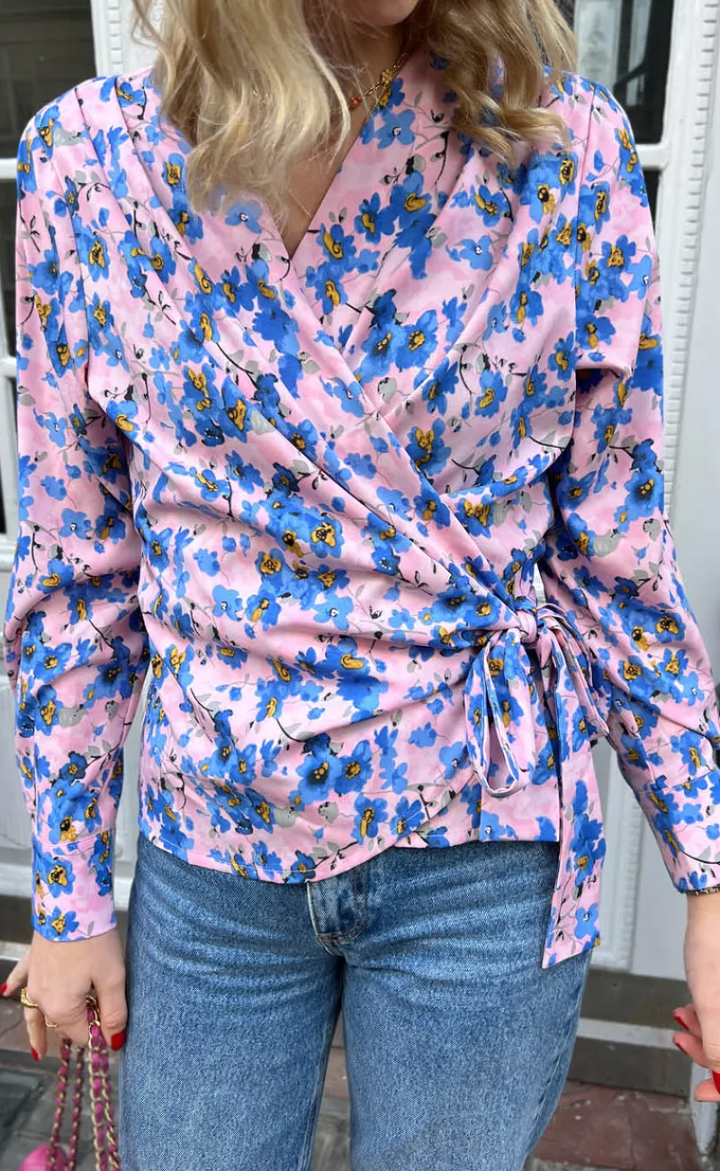 Sale Bluse - Josse - Blue Flower Bluser