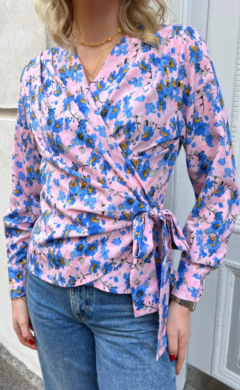 Sale Bluse - Josse - Blue Flower Bluser