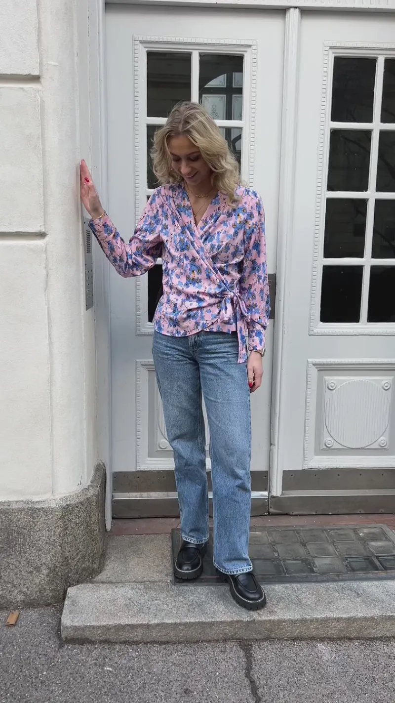 Sale Bluse - Josse - Blue Flower Bluser