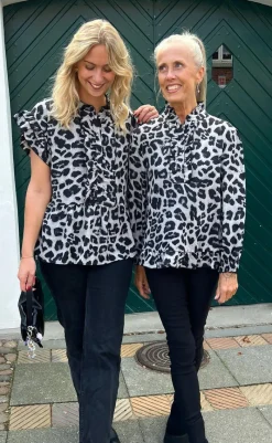 Discount Bluse - Pia - Grey Leopard Bluser