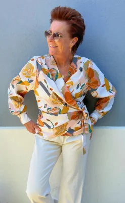 Discount Bluse - Josse - White Big Flower Bluser