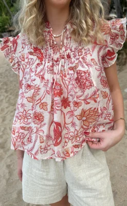 Bluse - Emmi - Red Flowers Bluser