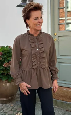 Best Bluse - Frida - Dark Brown Bluser
