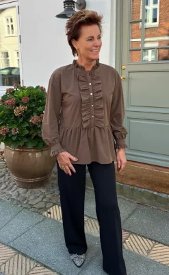 Best Bluse - Frida - Dark Brown Bluser