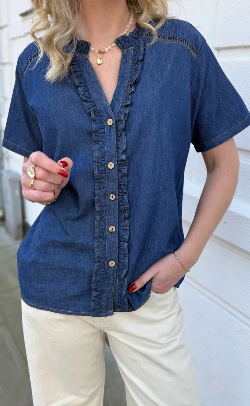 New Bluse - Sophie - Denim Blue Bluser