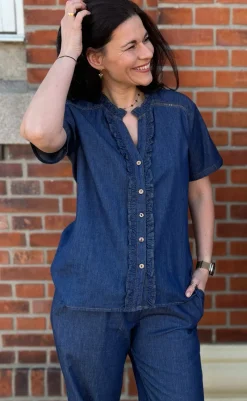 New Bluse - Sophie - Denim Blue Bluser