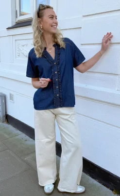 New Bluse - Sophie - Denim Blue Bluser