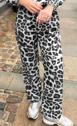 Clearance Bukser - Ida - Grey Leopard Bukser & Jeans