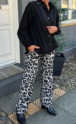 Clearance Bukser - Ida - Grey Leopard Bukser & Jeans