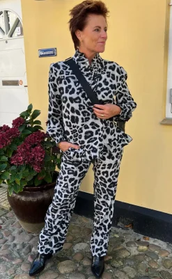 Clearance Bukser - Ida - Grey Leopard Bukser & Jeans