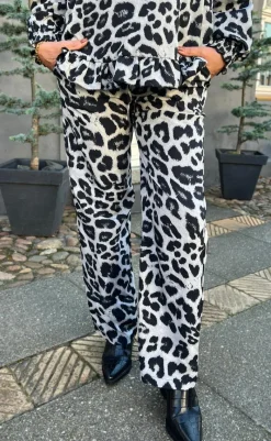 Clearance Bukser - Ida - Grey Leopard Bukser & Jeans