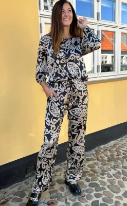 Sale Bukser - Ida - Brown Leaf Bukser & Jeans