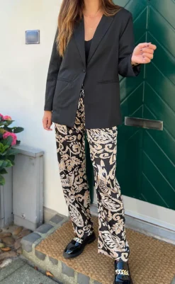 Sale Bukser - Ida - Brown Leaf Bukser & Jeans