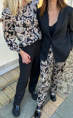 Sale Bukser - Ida - Brown Leaf Bukser & Jeans