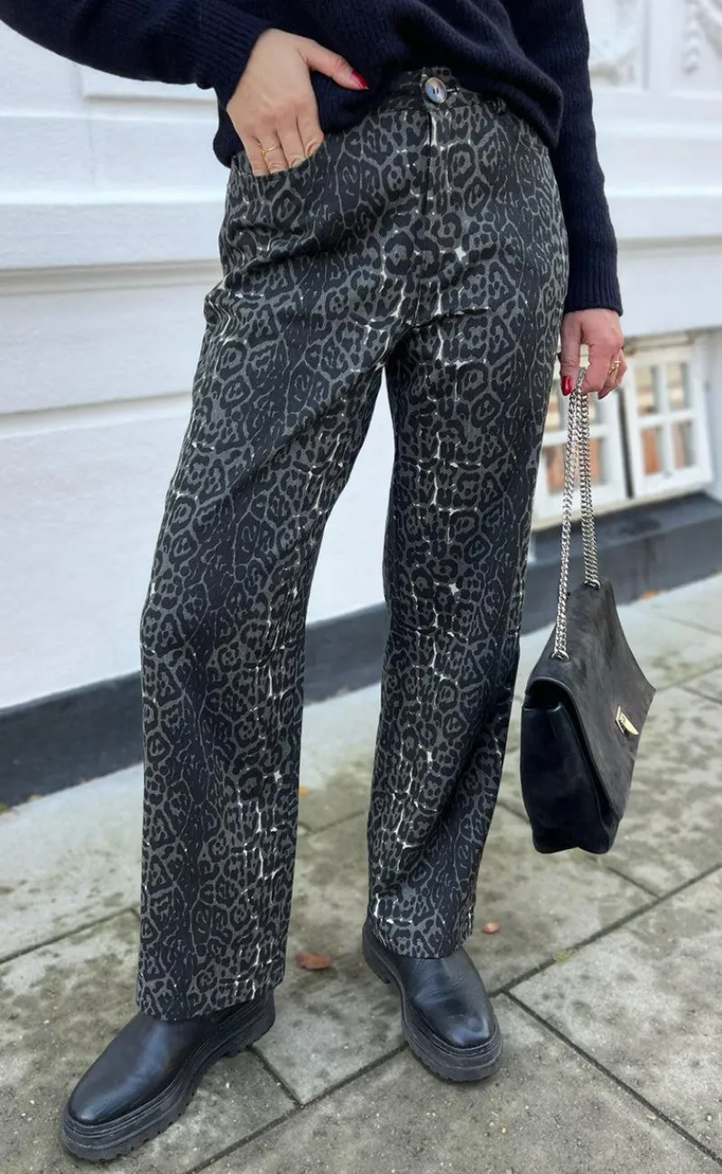 Online Jeans - Lara / Jessie - Grey Leopard Bukser & Jeans
