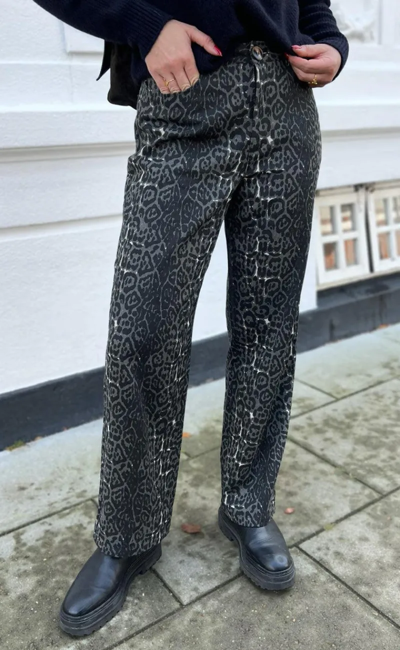 Online Jeans - Lara / Jessie - Grey Leopard Bukser & Jeans