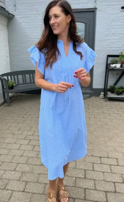 Outlet Kjole - Winnie - Blue Striped Kjoler