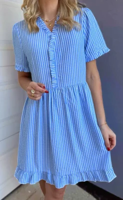 Online Kjole - Catja Summer - Blue Striped Kjoler