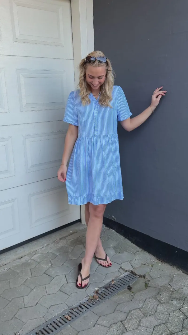 Online Kjole - Catja Summer - Blue Striped Kjoler