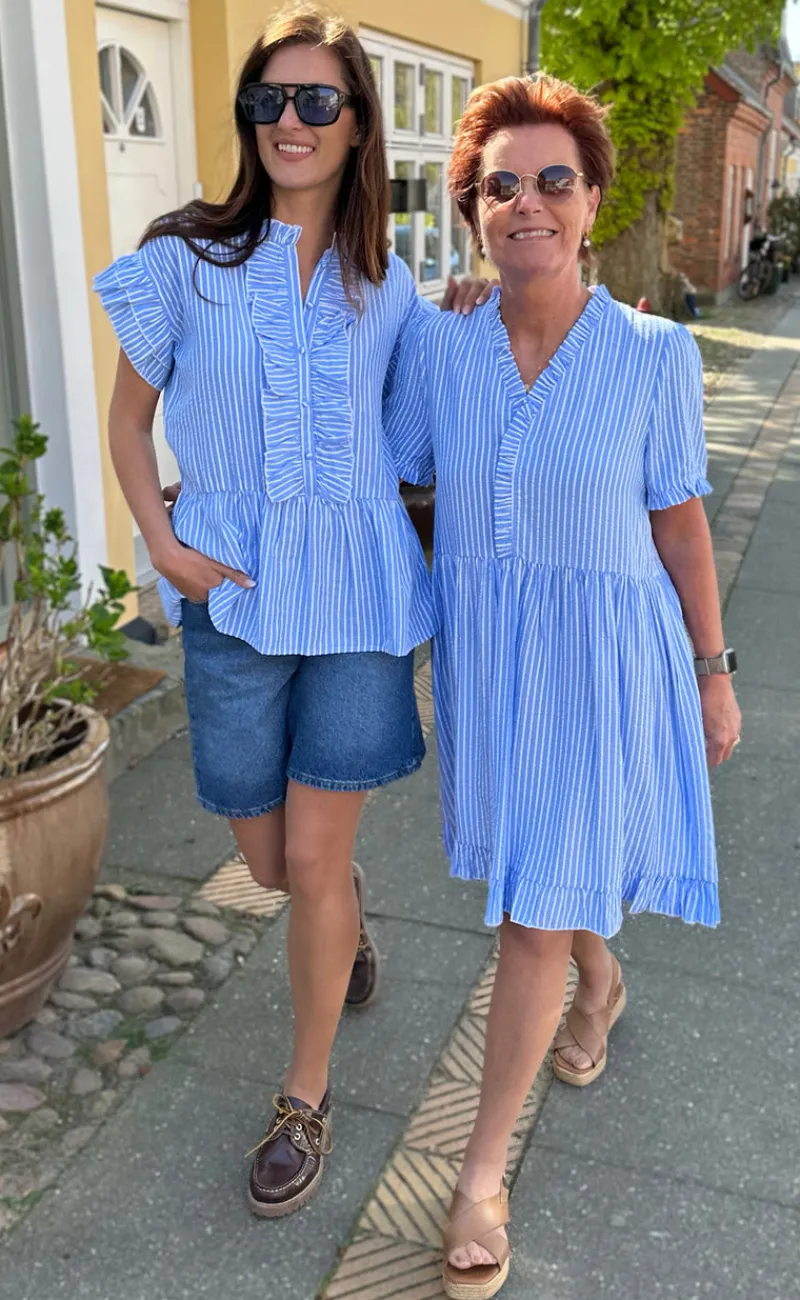 Online Kjole - Catja Summer - Blue Striped Kjoler