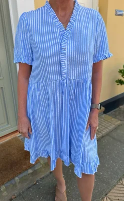 Online Kjole - Catja Summer - Blue Striped Kjoler