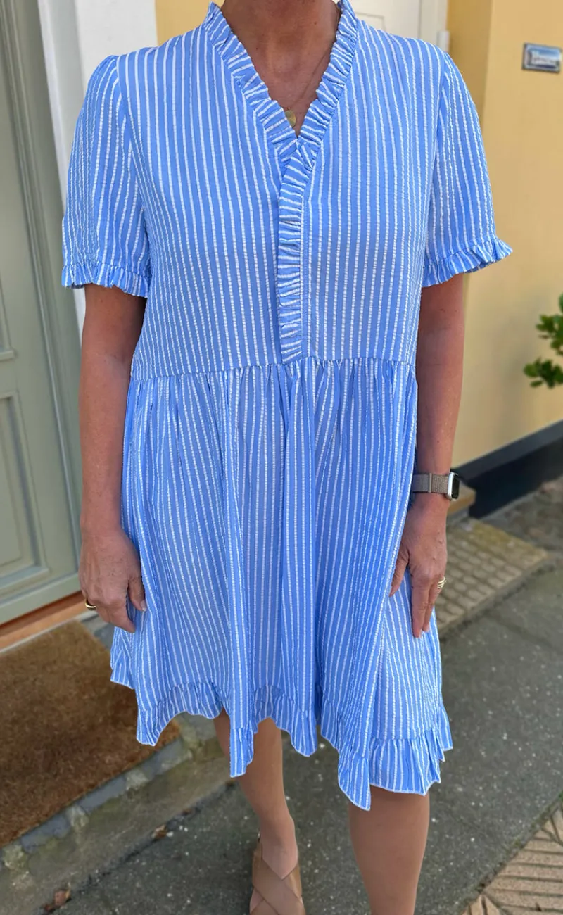 Online Kjole - Catja Summer - Blue Striped Kjoler