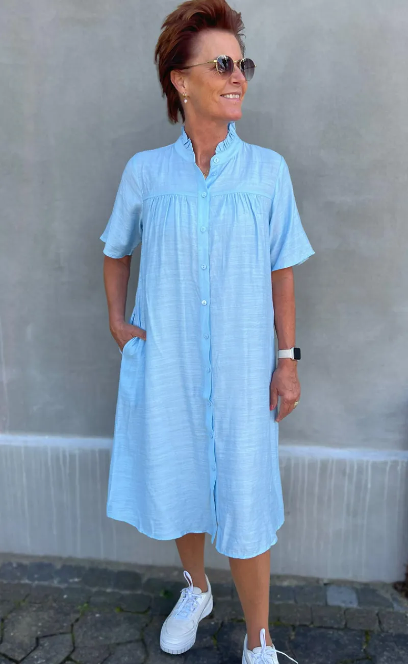 Online Kjole - Milly - Light Blue W. Navy Bows Kjoler