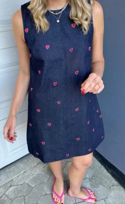 Best Kjole - Maja - Dark Blue W. Hearts Kjoler