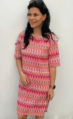 Kjole - Diana - Pink Zig Zag Kjoler