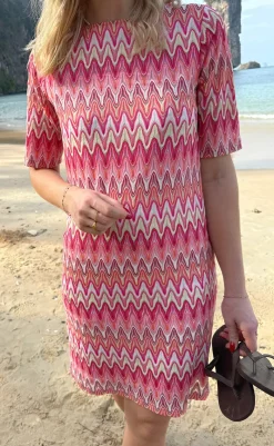 Kjole - Diana - Pink Zig Zag Kjoler