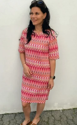 Kjole - Diana - Pink Zig Zag Kjoler