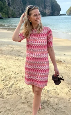 Kjole - Diana - Pink Zig Zag Kjoler