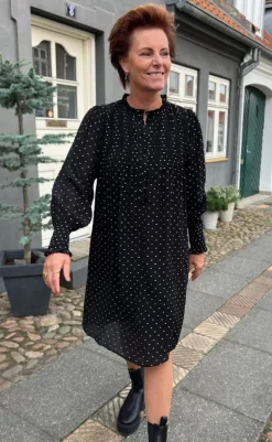 Sale Kjole - Natalia - Black W. Dots Kjoler