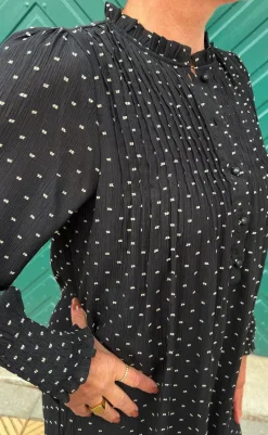 Sale Kjole - Natalia - Black W. Dots Kjoler