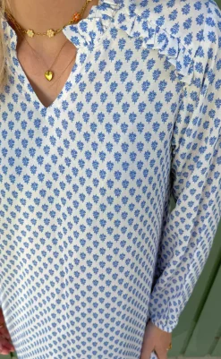 Clearance Kjole - Mira - Blue Printed Kjoler