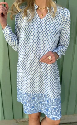 Clearance Kjole - Mira - Blue Printed Kjoler