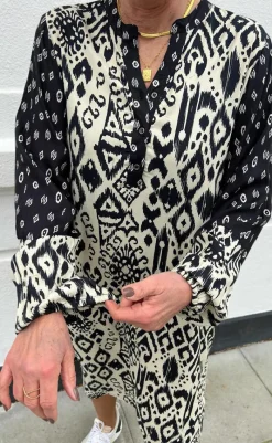 Best Kjole - Helena - Black / Off White Kjoler