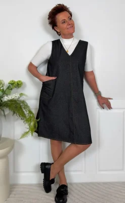 Clearance Kjole - Ania Spencer - Grey / Black Denim Kjoler