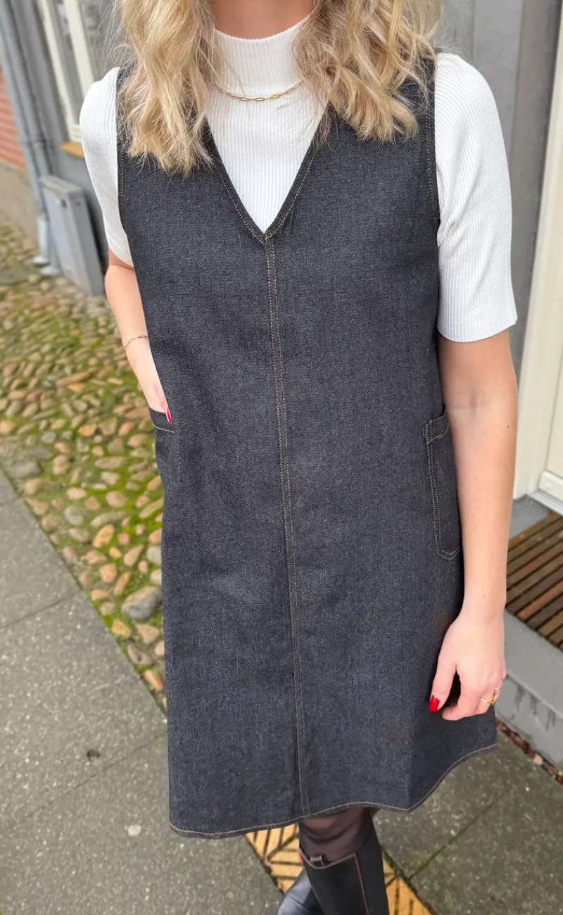 Clearance Kjole - Ania Spencer - Grey / Black Denim Kjoler