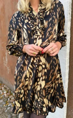 Hot Kjole - Pia - Black / Brown Print Kjoler