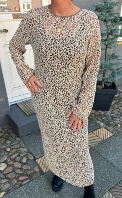 Kjole - Lanza - Beige/Brown Kjoler