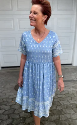 Online Kjole - Valentina - Blue Paisley Kjoler