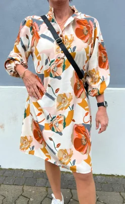 Kjole - Augusta - White Big Flower Kjoler