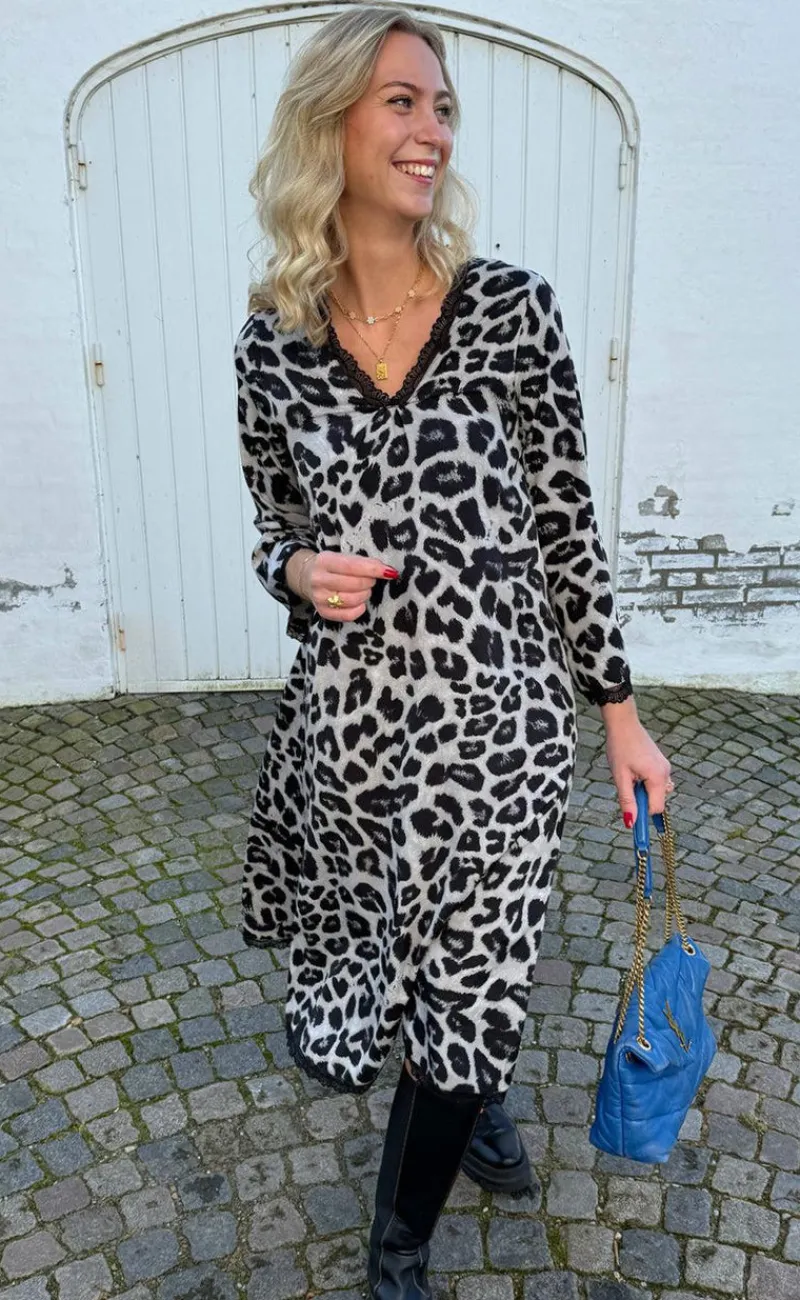 Online Kjole - Safina - Grey Leopard Kjoler