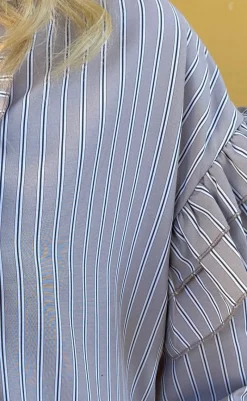 Kjole - Emilie - Grey Striped Kjoler