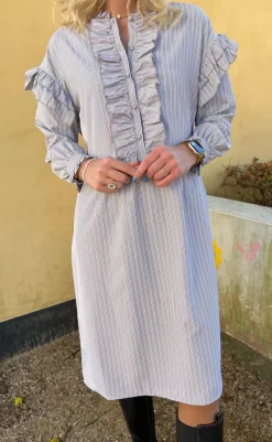 Kjole - Emilie - Grey Striped Kjoler