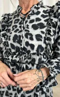 Sale Kjole - Elina - Grey Leopard Kjoler